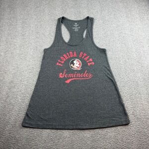 Colosseum Tank Top‎ Women's Medium Gray Florida State Seminoles Racerback FSU
